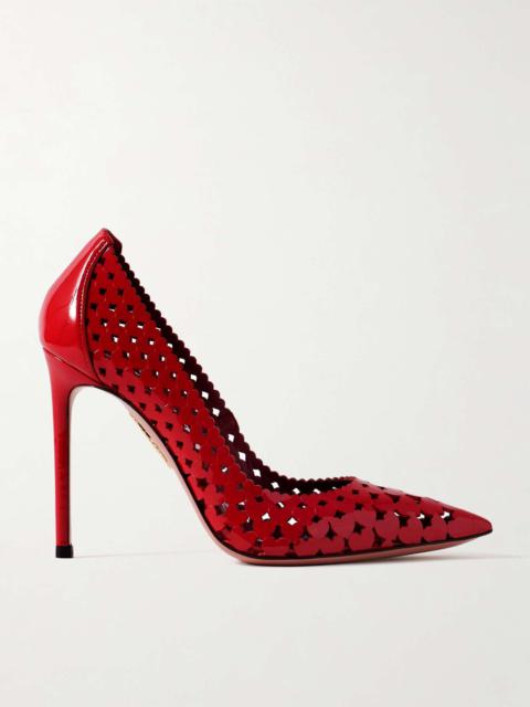 Amourose 105 cutout patent-leather pumps Red