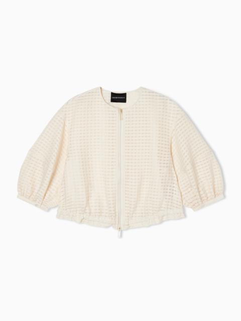 3D GINGHAM JACQUARD JACKET