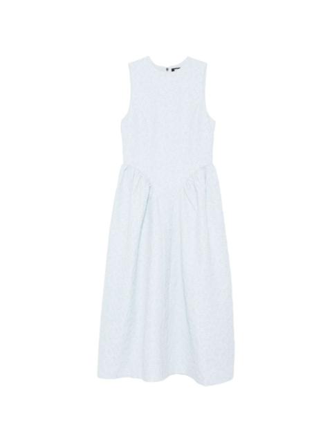 jacquard crew-neck midi dress