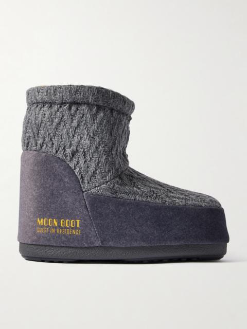 + Guest In Residence Icon Low Felt-trimmed Knitted Snow Boots