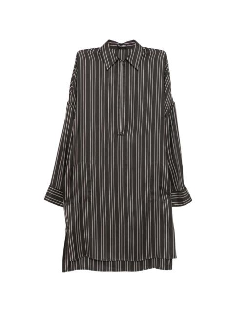 striped v-neck dress