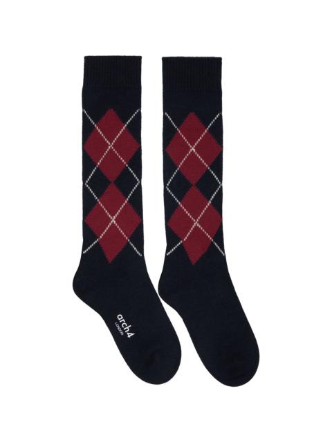 SSENSE Exclusive Navy & Burgundy Clarke Socks