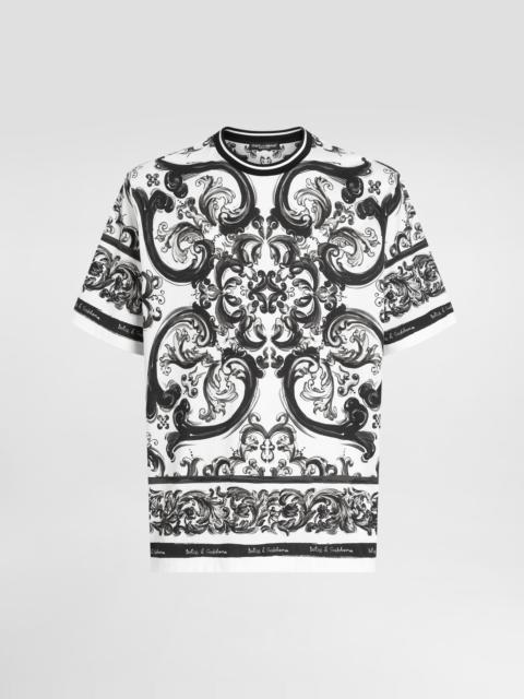 Majolica-print short-sleeved t-shirt