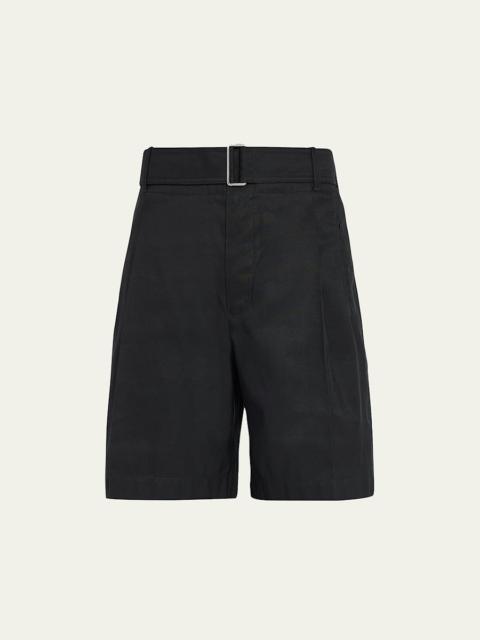 Men's Pleated Self-Belt Tailored Shorts
