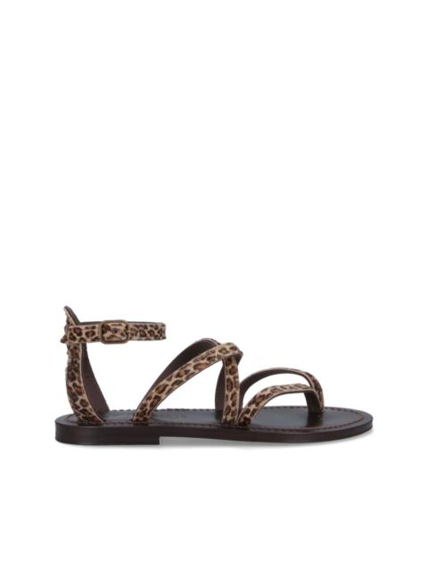 leopard-print ankle-strap sandals