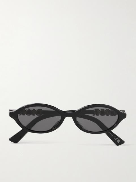 Diortreasure R1i Embellished Oval-frame Acetate Sunglasses