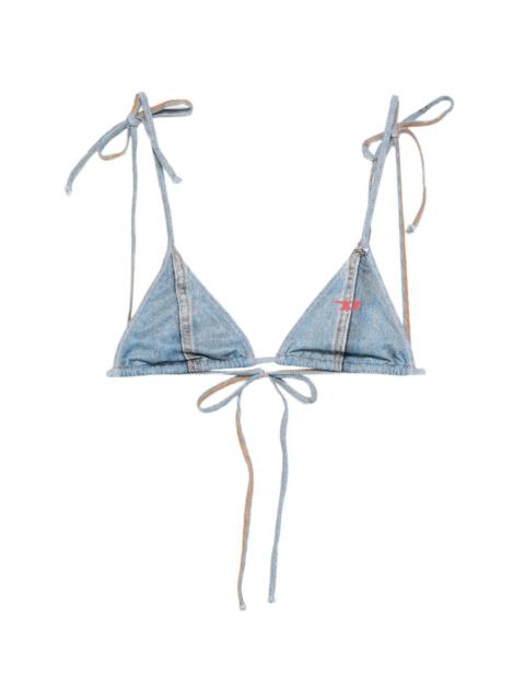 tie detail triangle bikini top