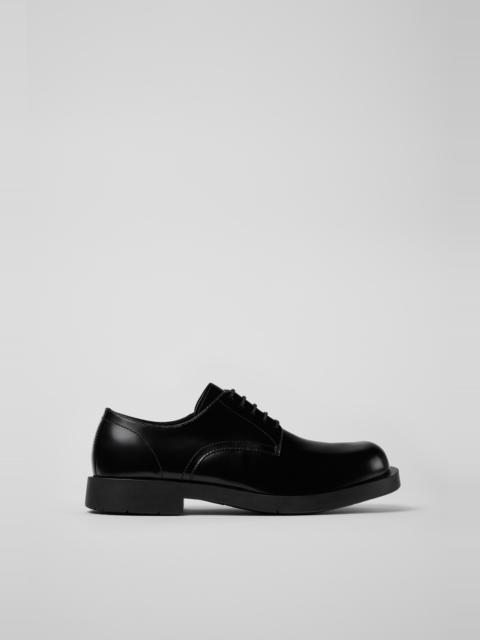 Black leather shoes