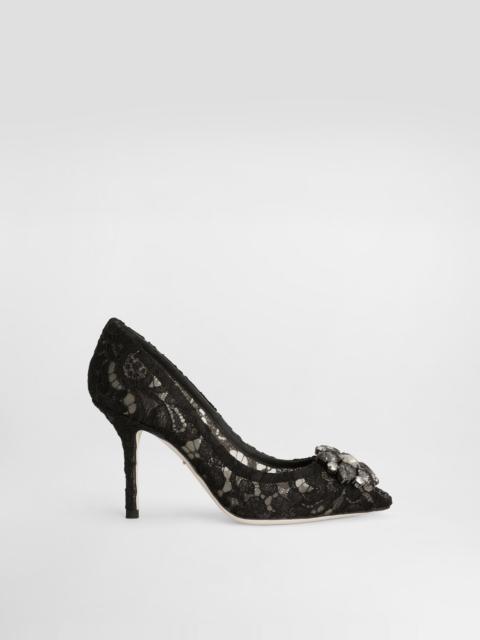 Pump in Taormina lace with crystals