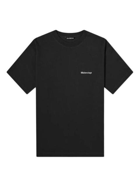 Balenciaga BB Corporate T-shirt Medium Fit 'Black' 612965TJV871070