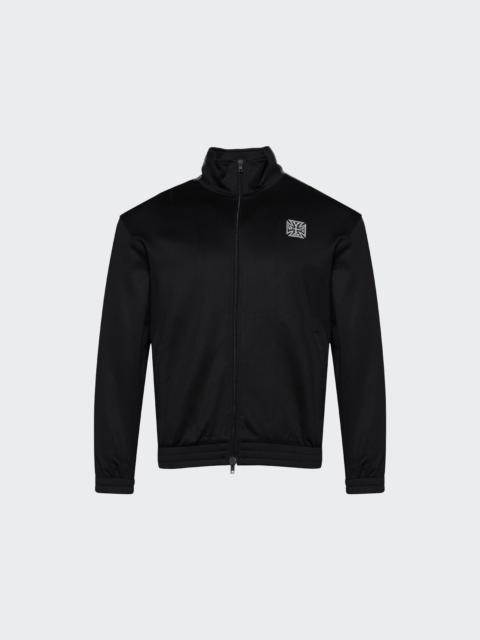 Biker Cross Tape Track Zip-up Jacket Black