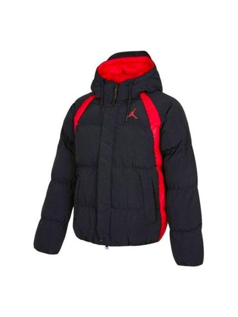 Air Jordan Contrasting Colors Printing Stay Warm hooded Jacket Black DA9807-010