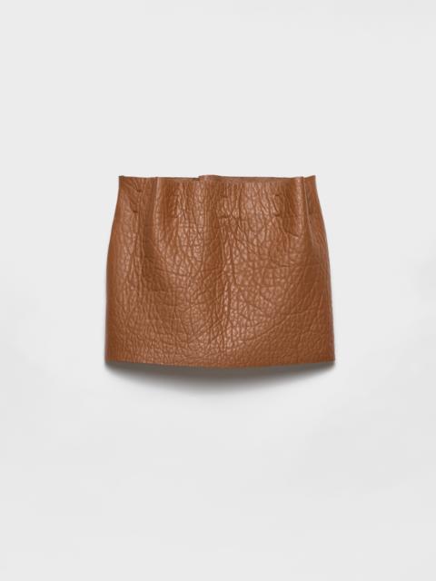 Nappa leather mini skirt