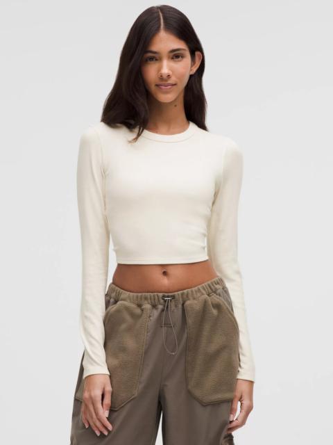 Hold Tight Straight-Hem Cropped Long-Sleeve Shirt
