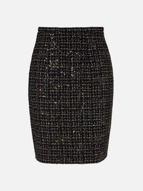 Ayaka sequined tweed pencil skirt