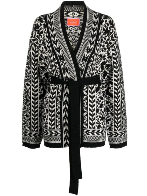 belted wool cardigan