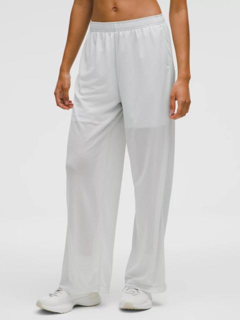 Mesh High-Rise Wide-Leg Training Pant