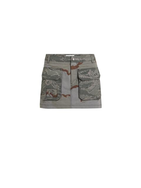Regenerated Camo Mini Skirt
