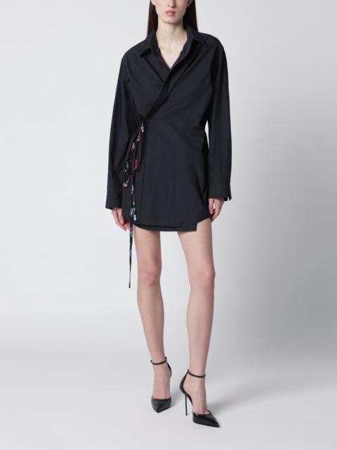 Short dress with floral waist belt