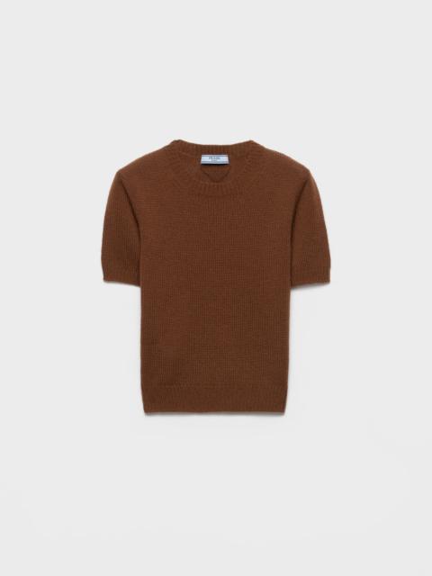 Short-sleeved cashmere sweater