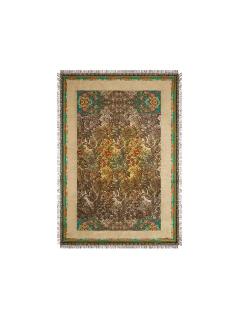 Aloeuw floral-print fringed shawl scarf