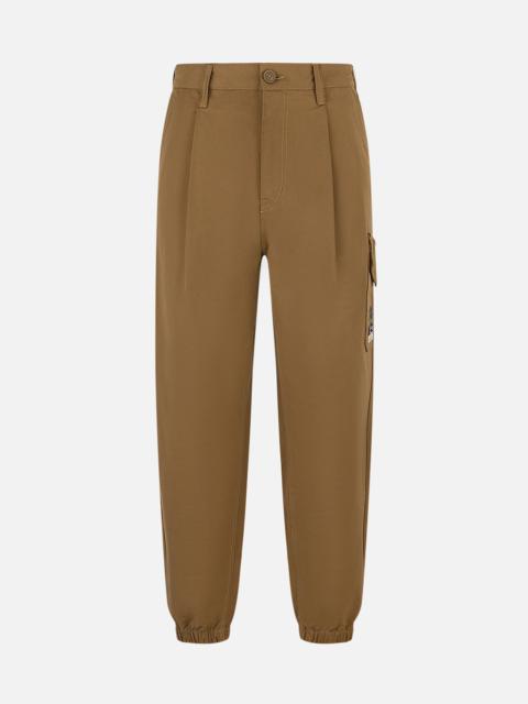 Kamon and Wheel of Wisdom Embroidery Fashion Fit Woven Jogger