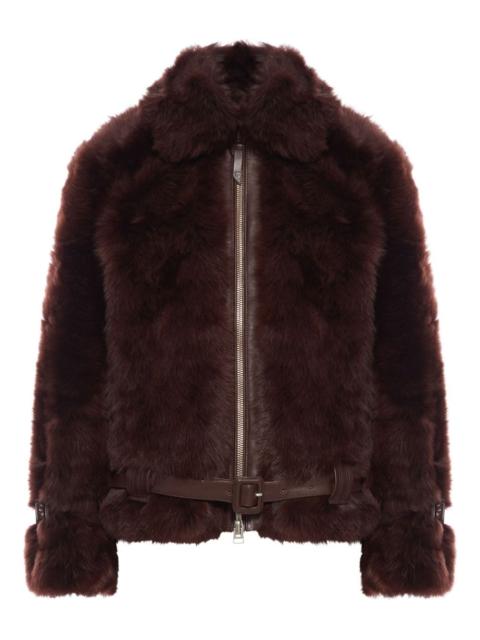 shearling belted jacket