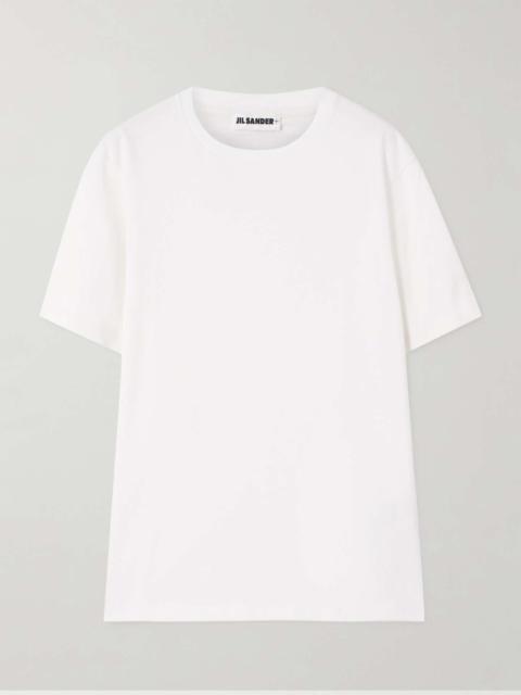 Appliquéd cotton-jersey T-shirt White