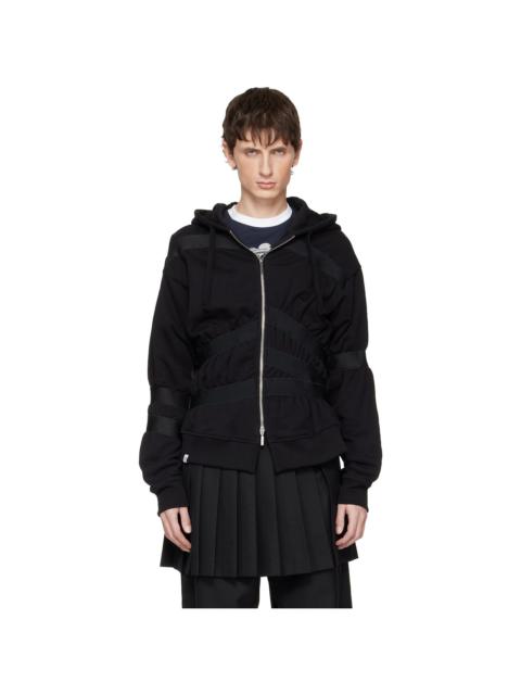 Black Taped Up Hoodie