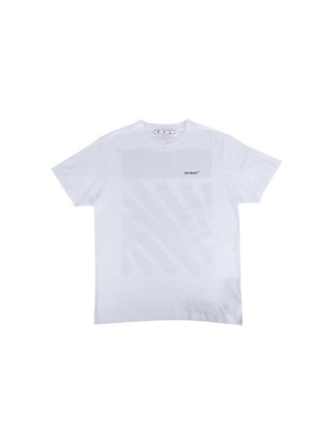 Men's Off-White SS22 Solid Color Cotton Zebra Printing Short Sleeve White T-Shirt OMAA027S22JER01001