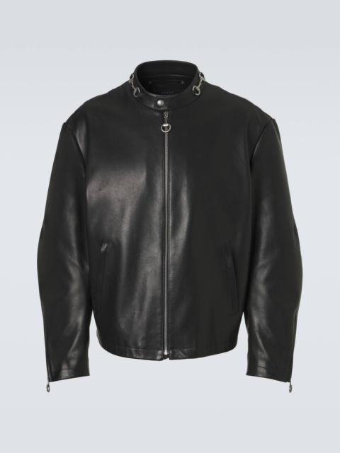 Horsebit leather jacket