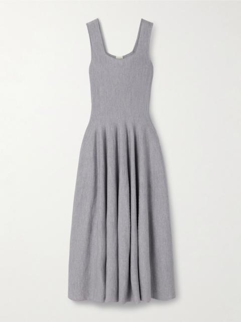 Jodie pleated wool midi dress Gray