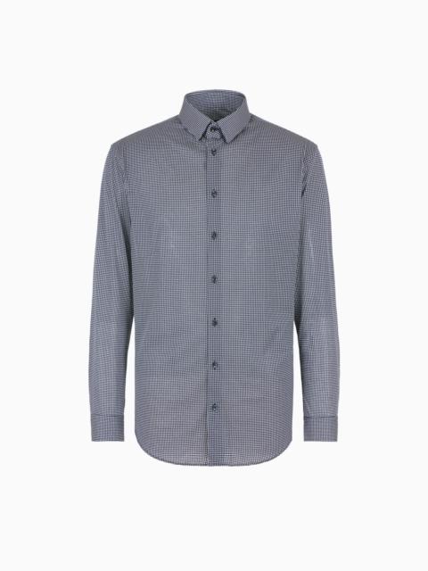 SLIM-FIT, PRINTED COTTON JERSEY SHIRT