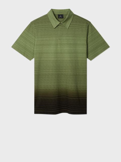 Khaki Gradient Stripe Polo Shirt