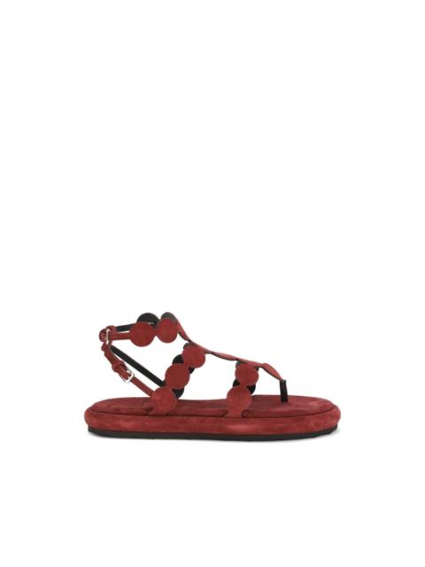 red flat sandals