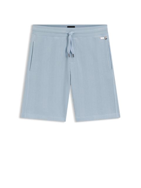 COTTON-BLEND SHORTS WITH WAFFLE TEXTURE