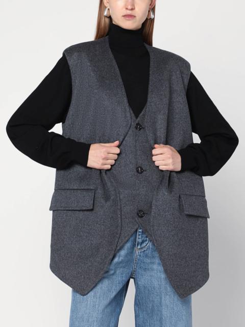 Reversible grey wool vest