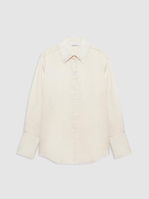 Bridget Shirt - Ivory And Black Pinstripe