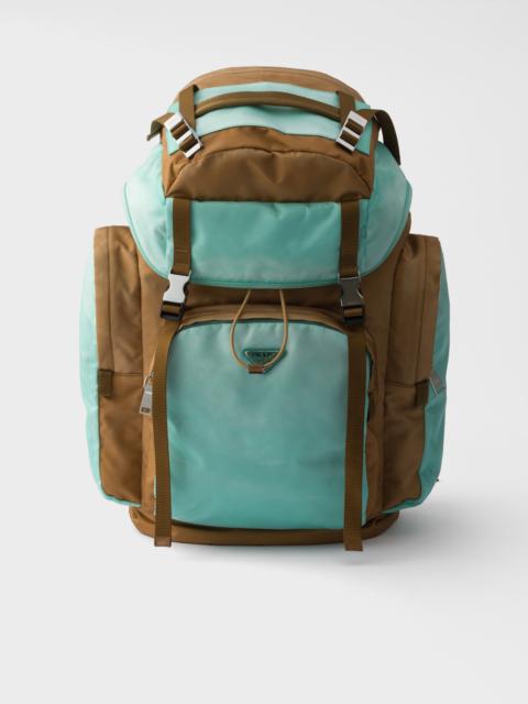 Large Re-Nylon and Saffiano leather backpack