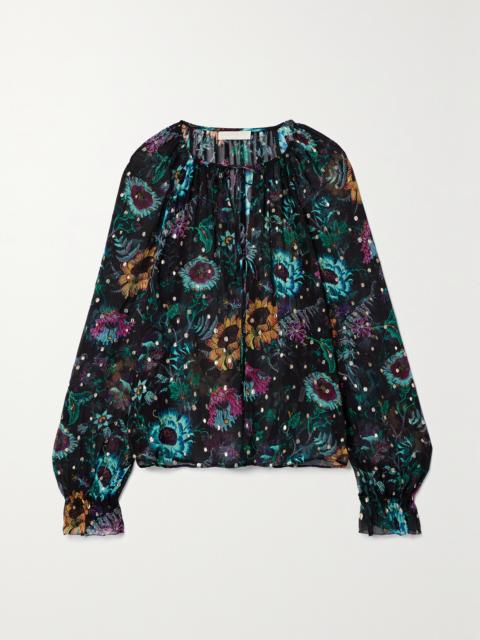 Bernadette Floral-print Fil Coupé Silk-blend Crepon Blouse