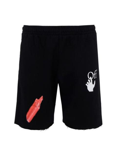 Off-White FW20 Pascal Applique Casual ShortsMen's Black OMCI006F20FLE0021001