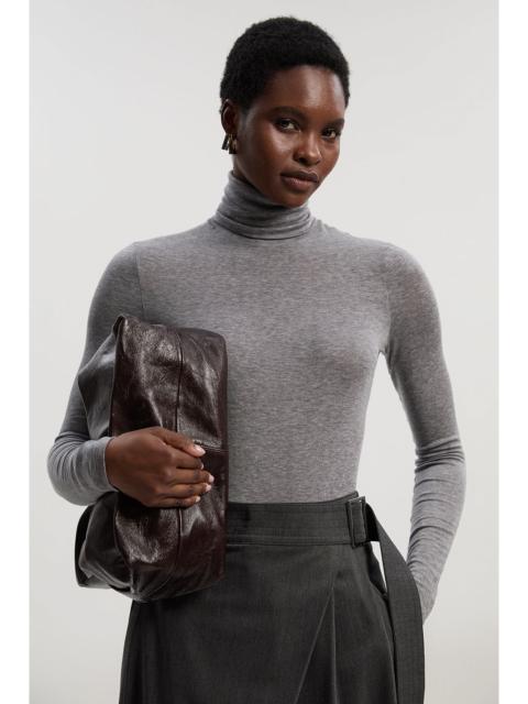 Wool Blend High Neck Long Sleeve Bodysuit