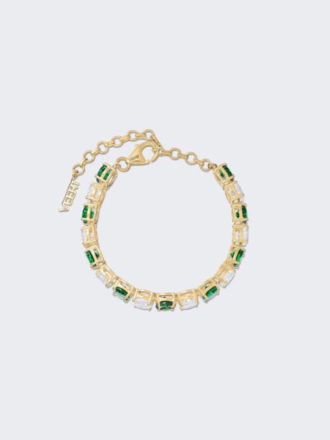 The Clear And Green Tennis Bracelet Yellow Gold