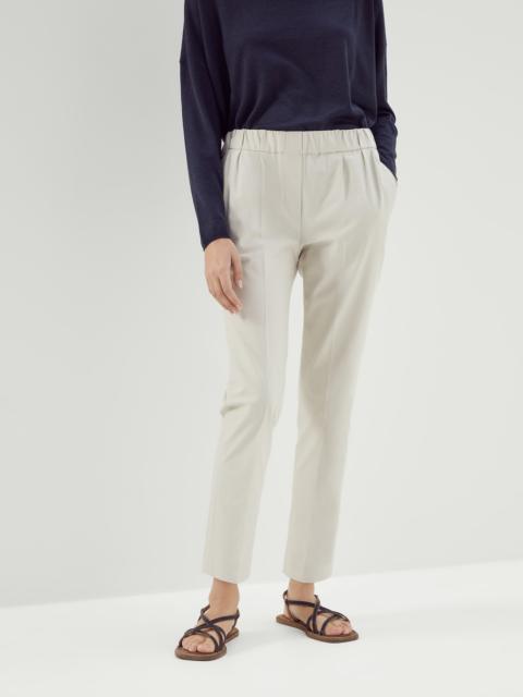 Stretch twisted cotton twill tailored jogger trousers