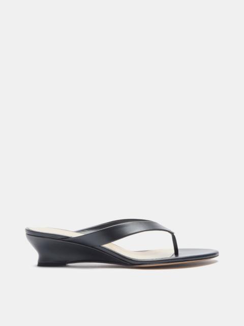 Micro Wedge Thong / Black Leather