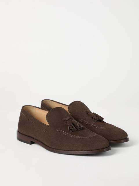 Suede loafers with tassels