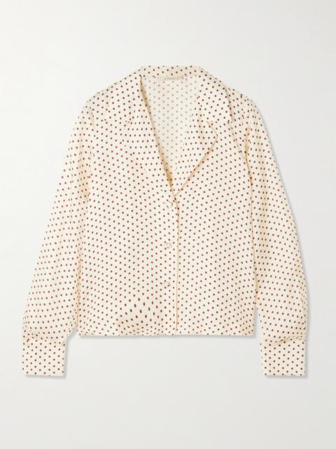 Elene Polka-dot Silk-blend Twill Blouse