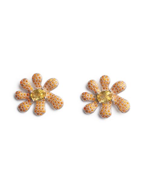 TOPAZ PAVE SQUASHED BLOSSOM EARRING