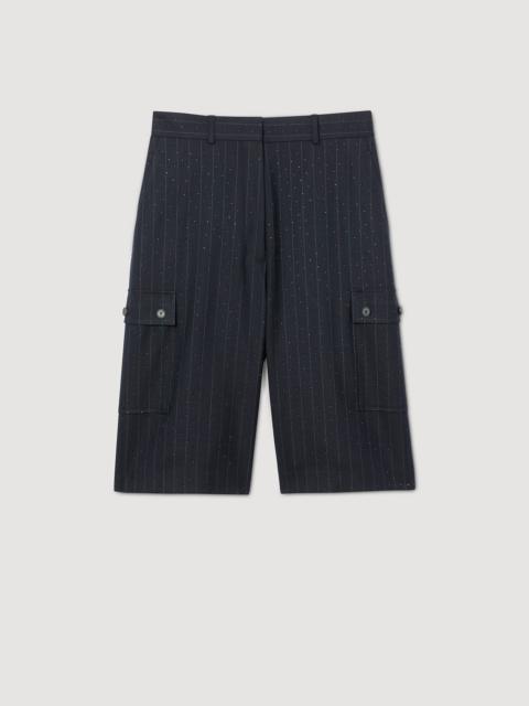 RHINESTONE STRIPED BERMUDA