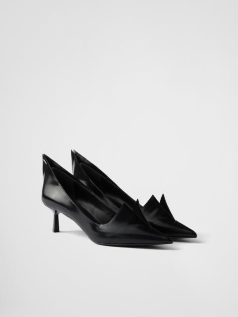 Brushed leather pumps